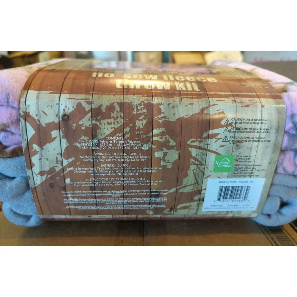 New No Sew Throw DIY Blanket Kit Fleece Finish‎ 43